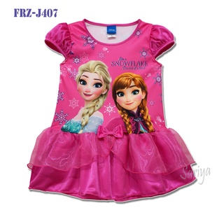ชุดกระโปรงเด็ก (2-3ขวบ) เอลซ่า *ลิขสิทธิ์แท้* ผลิตไทย Frozen ผ้ามัน ไม่ร้อน ใส่สบาย เดรสเด็กเล็ก ชุดเอลซ่า ชุดเด็กหญิง