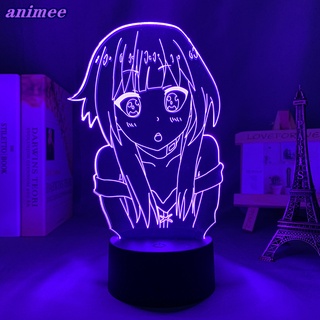 โคมไฟกลางคืน Led รูปการ์ตูนอนิเมะ KonoSuba 3d สําหรับตกแต่งห้องนอนเด็ก