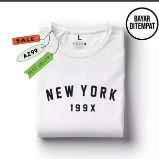 เสื้อยืดแขนสั้น พิมพ์ลายโลโก้ New York แฟชั่นสําหรับผู้ชาย