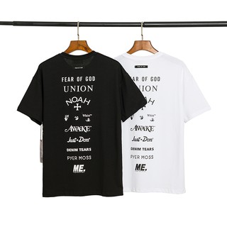 FOG FEAR OF GOD Jerry ร่วมหลวมขนาดใหญ่ตัวอักษรพิมพ์ผ้าฝ้ายแขนสั้นเสื้อยืด