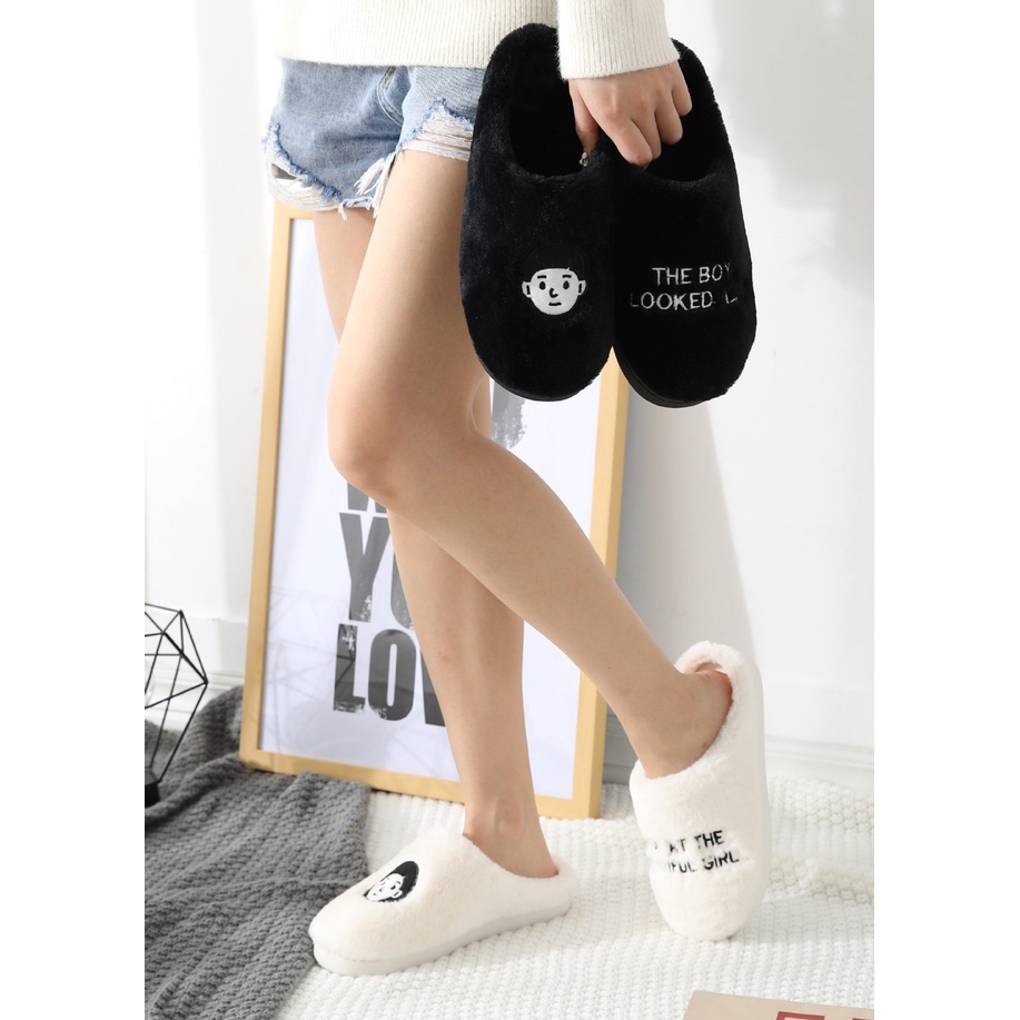 รองเท้าสลิปเปอร์ สไตส์เกาหลี ขนฟูนุ่มมาก รองเท้าใส่ในบ้าน รองเท้าใส่ในออฟฟิต