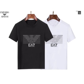 [S-5XL] 4058 emporio ea7 เสื้อยืดแขนสั้น พิมพ์ลายคริสต์มาส สําหรับผู้ชาย