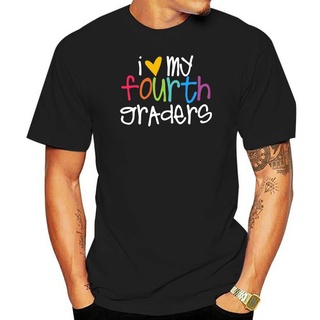 เสื้อยืดผ้าฝ้ายพิมพ์ลายคลาสสิก เสื้อยืด พิมพ์ลาย I Love My Fourth Graders 4Th เกรด M 3Xl สําหรับผู้ชาย