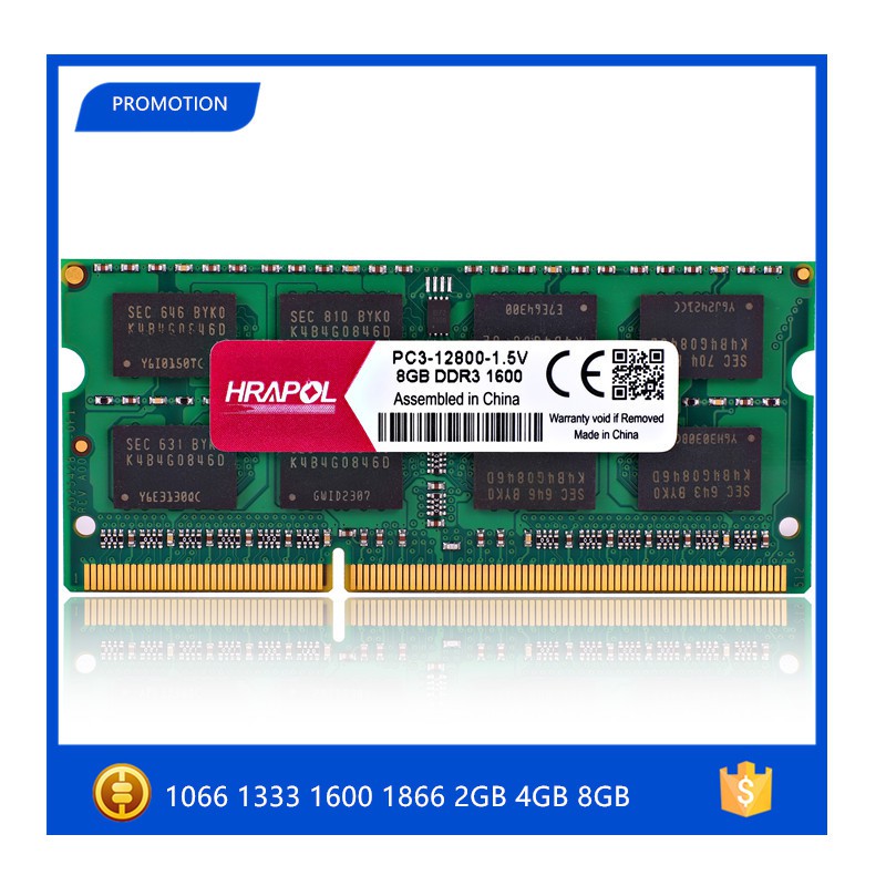 RAM หน่วยความจำ DDR3 DDR3L 2GB 4GB 8GB 1066mhz 1333mhz 1600mhz 1866mhz 1066 1333 1600 1866  SO-DIMM สำหรับแล็ปท็อป