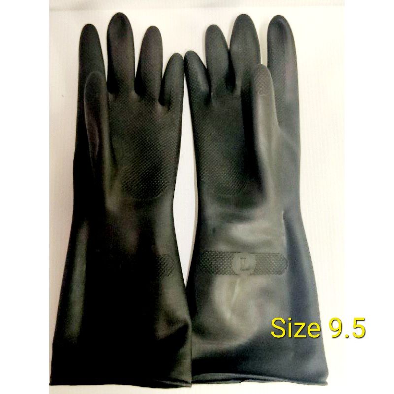ถุงมือยางดำ อย่างหนาพิเศษ Size9.5 (L) 1คู่