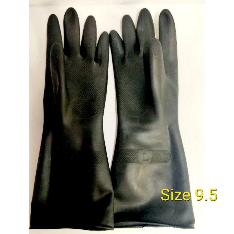 ถุงมือยางดำ อย่างหนาพิเศษ Size9.5 (L) 1คู่