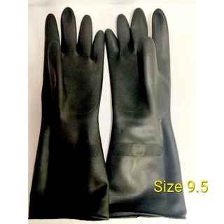 ถุงมือยางดำ อย่างหนาพิเศษ Size9.5 (L)