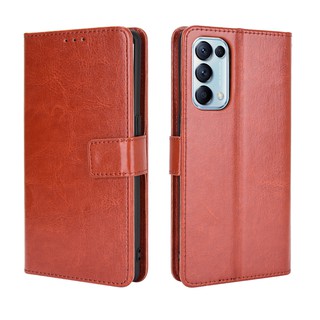 OPPO Reno5 5G เคส Leather Case เคสโทรศัพท์ Stand Wallet OPPO Reno5 Reno 5 5G เคสมือถือ Cover