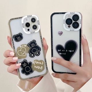 เคสโทรศัพท์มือถือนิ่ม ป้องกันเลนส์ ลายหมีน่ารัก สําหรับ VIVO V23E V23 V21E V21 4G 5G V20 V15 S1 Z1 X50 X60 Pro V9 Youth Y33S Y21S Y21 Y52 Y72 5G Y53S Y51 Y51A Y31 2021