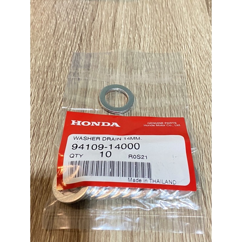 แหวนรองน็อตถ่ายน้ำมันเครื่อง Honda 14มิล สำหรับรถยนต์ ฮอนด้า ทุกรุ่น รหัสแท้ #94109-14000