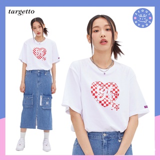 (พร้อมส่ง) ​เสื้อยืดทรงโอเวอร์ไซส์ Targetto - HEART CHECKERBOARD TEE SHIRT