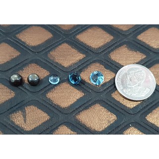 หิน อัญมณี พลอย Gem Jewel Stone - แบล็คสตาร์ Black star / โทแพซ Swiss Blue topaz - London Blue topaz