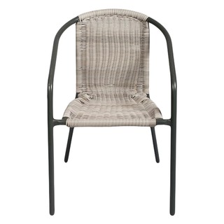 WICKER GRAY CHAIR เก้าอี้พนักพิง  WICKER สีเทา โต๊ะและเก้าอี้ เฟอร์นิเจอร์นอกบ้าน สวนและอุปกรณ์ตกแต่ง WICKER GRAY CHAIR