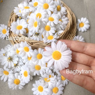 ดอกเดซี่ผ้า🌼 แต่งกระเป๋าสาน(พร้อมส่ง)