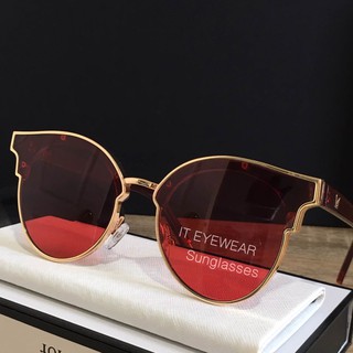 Eyewear_by.tm แว่นกันแดด ทรงใหม่ล่าสุด รุ่น Sign Of Two สีแดงเข้ม น้ำตาลอ่อน