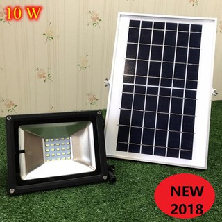 สปอร์ตไลท์ โซล่าเซลล์ 10W แท้จาก JD รุ่น 10Wแสงขาว Floodlight ฟลัดไลท์ Spot Light Solar cell 10 วัตต์ โคมเพชร โคมไฟสวน