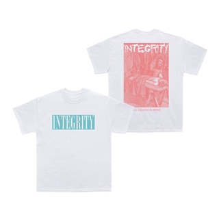 ผ้าฝ้ายแท้เสื้อยืด พิมพ์ลาย Integrity ALL DEATH IS MINE WHITE PREMIUM MUSIC UNOFFICIAL MERCH พรีเมี่ยม สําหรับผู้ชายS-4X