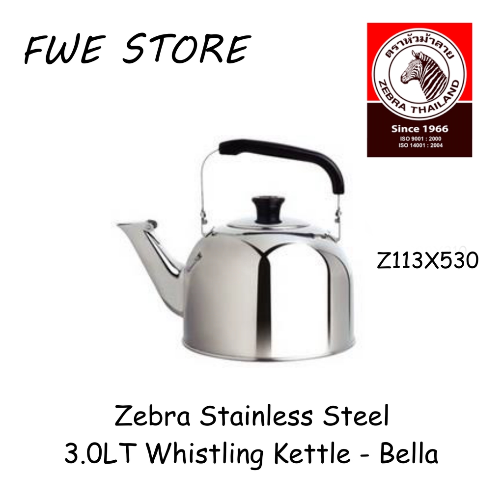 Zebra Stainless Steel 3.0L Whistling Kettle - Bella