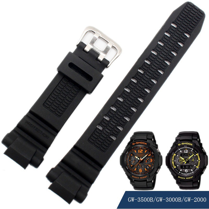 สายนาฬิกายางเปลี่ยนสายรัดข้อมือเหมาะสําหรับ GSHOCK GW-3500B GW-3000B GW-2000 G-1200B G-1250B