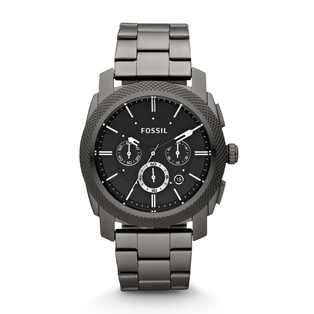 พร้อมสต็อก ! Original Fossil Machine Chronograph Smoke Stainless Steel Watch FS4662