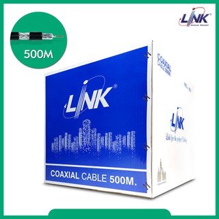 LINK สาย RG6 สำหรับงานกล้องวงจรปิด CCTV 95% Shield CB-0106A 500 M. สีขาว / สีดำ