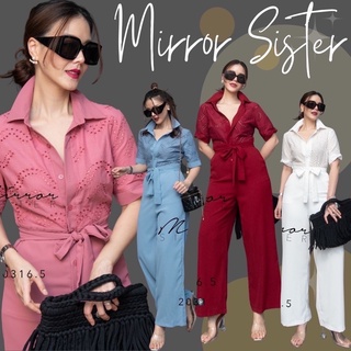 MiRRoRSiSTER’s MuDAA EMBRoidi JUMPSUiT #20316.5 จั้มสูทขายาว ชุดกางเกงขายาว jumpsuit จั้มสูทคอปก ชุดไปงาน จั้มสูทไปงาน