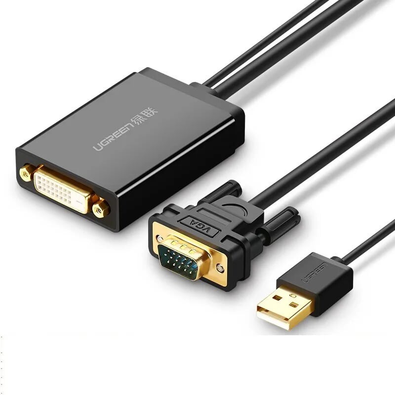 สายตัวเมีย Vga male to Dvi D (24+1) ยาว 50CM สีดํา UGREEN 30839 MM119