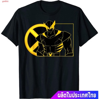 เสื้อยืดแขนสั้น Marvel X-Men Wolverine Line Art Portrait T-Shirt Sports T-shirt