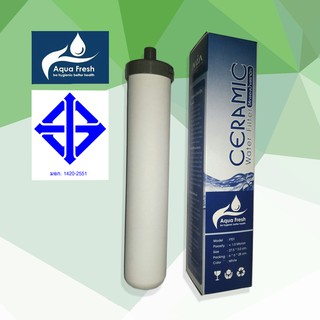 ไส้กรองน้ำ เซรามิค หัวเกลียว CERAMIC (มี มอก.) 10นิ้ว x 2 นิ้ว 0.3-0.5 Micron (ปรับ PH เป็นน้ำด่าง หรือ Alkaline)