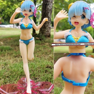 Re:Zero Rem Swimming Suit Ver. แต่งตัวไม่ได้ Undressable ตุ๊กตาฟิกเกอร์ Anime รีเซทชีวิต ฝ่าวิกฤติต่างโลก Re:life in a Different World from Zero Figure DengekiMoeoh