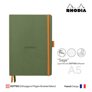 Rhodia Goalbook "Sage" Dotted A5 Softcover - สมุดโน๊ตโรเดียโกล์บุ้ค ปกอ่อน A5 ลายจุด