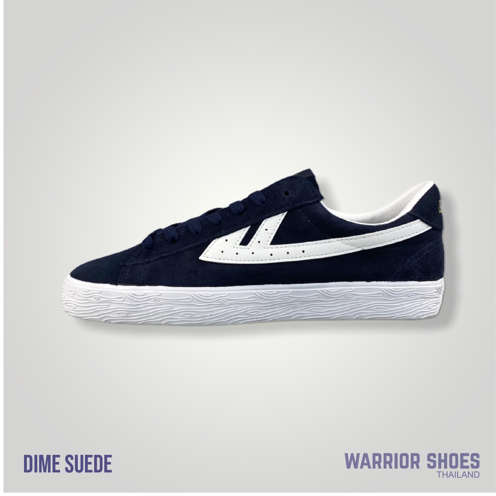 Warrior shoes รองเท้าผ้าใบ (หนังกลับ) รุ่น DIME Suede Navy/ White