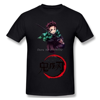 เสื้อยืดผ้าฝ้ายพิมพ์ลายขายดี เสื้อยืด ผ้าฝ้าย 100% พิมพ์ลายโลโก้ Demon Slayer Kimetsu No Yaiba ขนาดใหญ่ สําหรับผู้ชาย