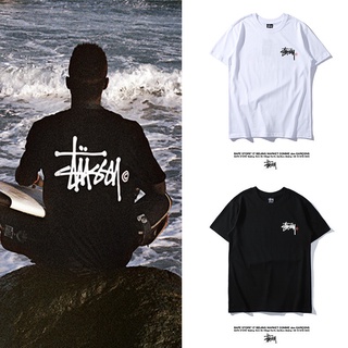 STUSSY ขายดีที่สุด เสื้อยืดแขนสั้น ผ้าฝ้าย พิมพ์ลายตัวอักษรด้านหน้า และด้านหน้า ทรงหลวม พลัสไซซ์ สไตล์คลาสสิก สําหรับผู้ชาย และผู้หญิง