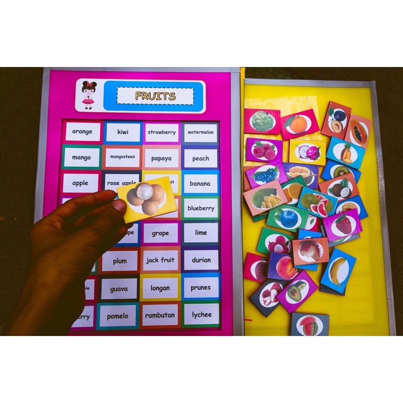 สื่อการสอนภาษาอังกฤษ fruit matching board game
