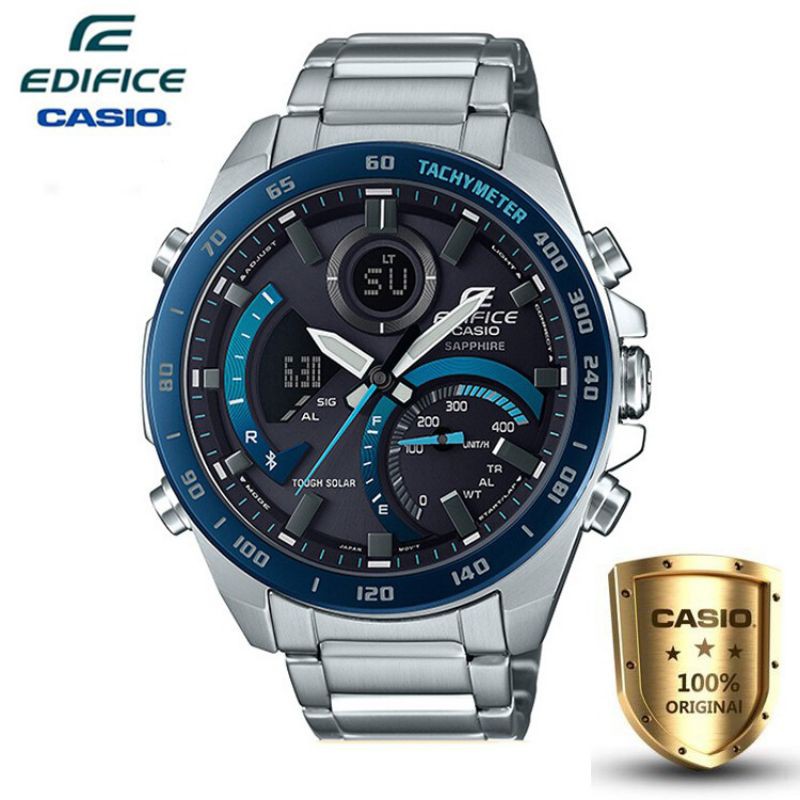 Casio Edifice ECB-900DB-1Bสมาร์ทวอท์ช Men's Multi-Functional SOLAR นาฬิกาข้อมือกันน้ำทรงนักธุรกิจ （ของแท้100)