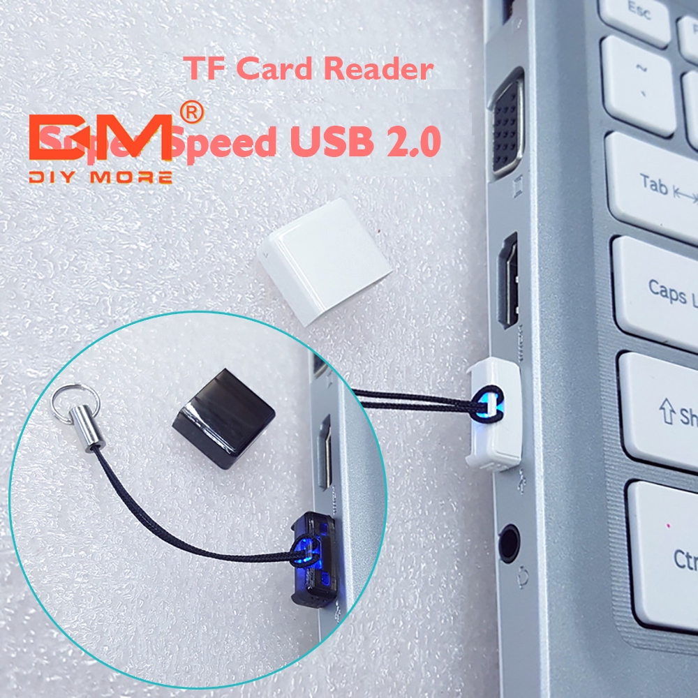 DIYMORE อะแดปเตอร์เครื่องอ่านการ์ดหน่วยความจำมินิ TF ความเร็วสูง USB2.0 Micro SD XC แบบพกพา