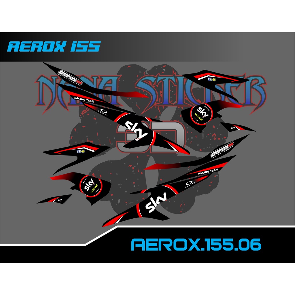 AEROX 155 Striping - AEROX 155 สติ๊กเกอร์ รายชื่อรถมอเตอร์ไซค์ AEROX 155 สติ๊กเกอร์ CODE 06