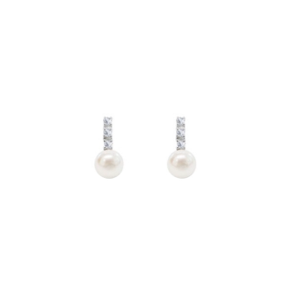 RAVIPA JEWELRY - ต่างหูมุกแท้ Skinny Tiny Pearl Earring