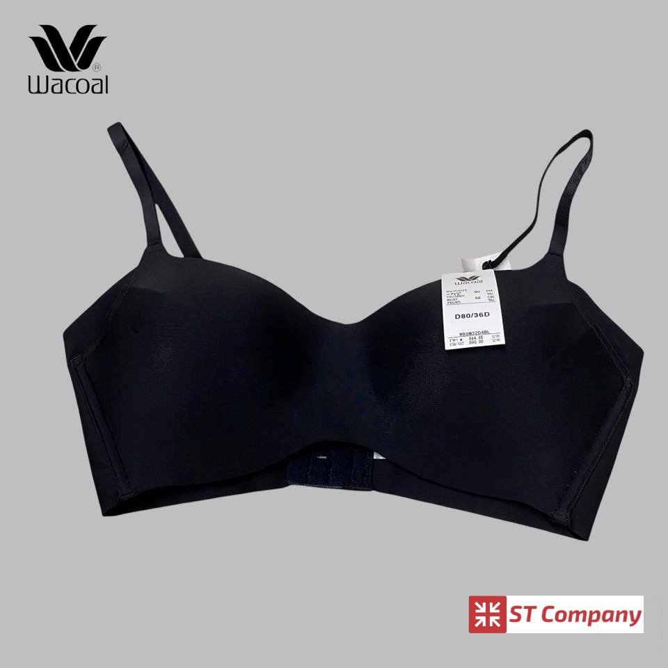 เสื้อชั้นใน Wacoal Basic Bra สีดำ (Black) รุ่น WB9M32 บราไร้โครง ยกทรงไม่มีโครง เสริมฟองบาง ตะขอ 3 แ