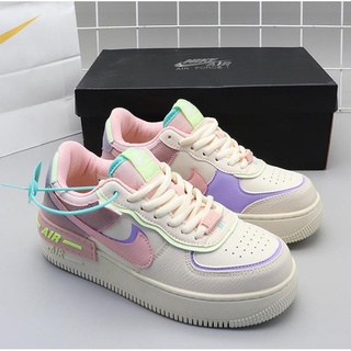 Air Force One Macaron AF1 รองเท้าผ้าใบเย็บสี รองเท้าแฟชั่น