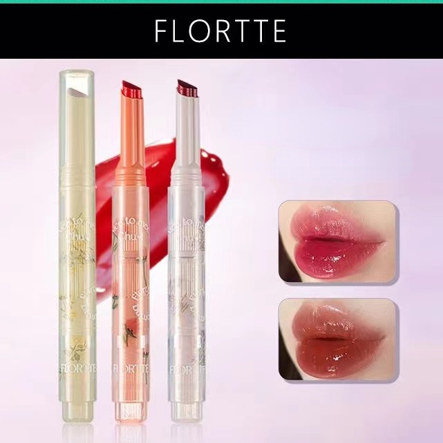 Flortte ลิปสติก ลิปบาล์ม เนื้อเจลลี่ มีกระจก เนื้อนิ่ม