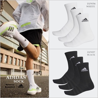 ถุงเท้าครึ่งแข้ง adidas CUSHIONED CREW SOCKS  นุ่มสบาย 1 PAIR ของแท้ 100%