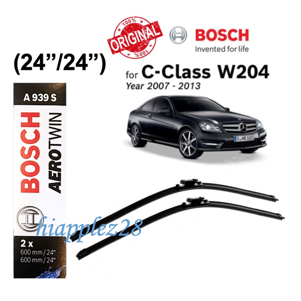 [1SET] A939S 24"+24" BOSCH Aerotwin Plus Multi Clip WIPER SET 3397009087 MercedesBenz C-Class W204