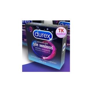 โปรลด!! รักปลอดภัย DUREX DUAL PLEASURE  56 MM 3 ชิ้น ดูเร็กซ์  ผิวไม่เรียบ แบบมีปุ่มและขีด **ไม่ระบุชื่อสินค้าหน้ากล่อง*