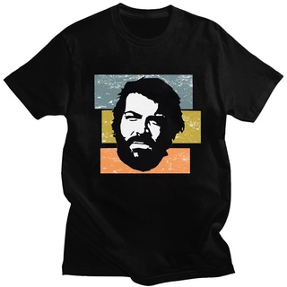 [100% Cotton] ขายดี เสื้อยืดแขนสั้น คอกลม ผ้าฝ้าย พิมพ์ลาย Rerro Bud Spencer ยอดนิยม สําหรับผู้ชาย