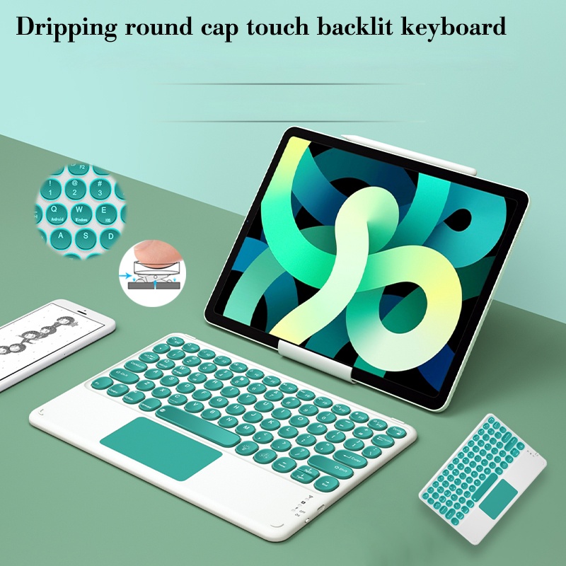 2021-new-round-drip-keycap-with-backlight-wireless-bluetooth-keyboard