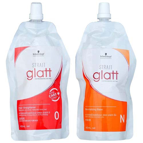แบบถุง / Schwarzkopf strait glatt ครีมยืดผม แกลท 400 ml มี 2 สูตร ครีมยืดผม ยายืดผม ชวาร์สคอฟ
