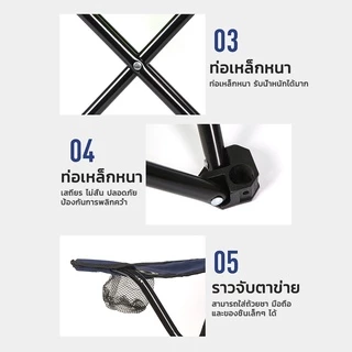 150KG เก้าอี้ปรับนอนได้ พับได้ แคมป์ปิ้ง ปิคนิค สนามพกพา