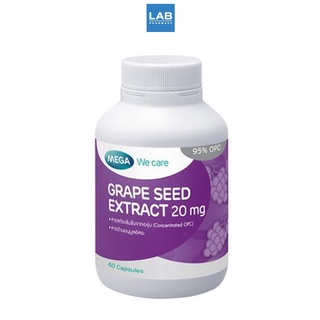 MEGA We Care Grape Seed 20 mg. 60 capsules - ผลิตภัณฑ์เสริมอาหารสารสกัดจากเมล็ดองุ่น 20 มก.1 ขวด บรรจุ 60 แคปซูล